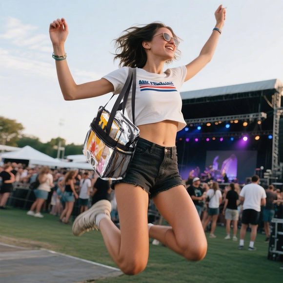 Clear Bag Stadium Events, 12X6X12 Stadium Aroved Clear Tote Bag With :P - Picture 7 of 8